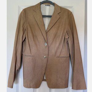 Jil Sander Leather Blazer Tan Made in Italy Great Condition Size 42 Medium-Large